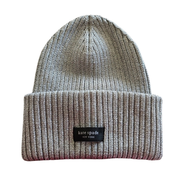 Kate Spade Metallic Sam Label Beanie - Picture 4 of 6